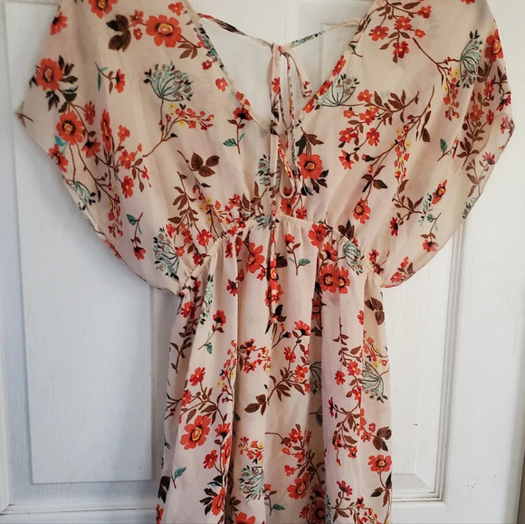 OBOE floral sheer baby doll woman's blouse, size small - Picture 6 of 6